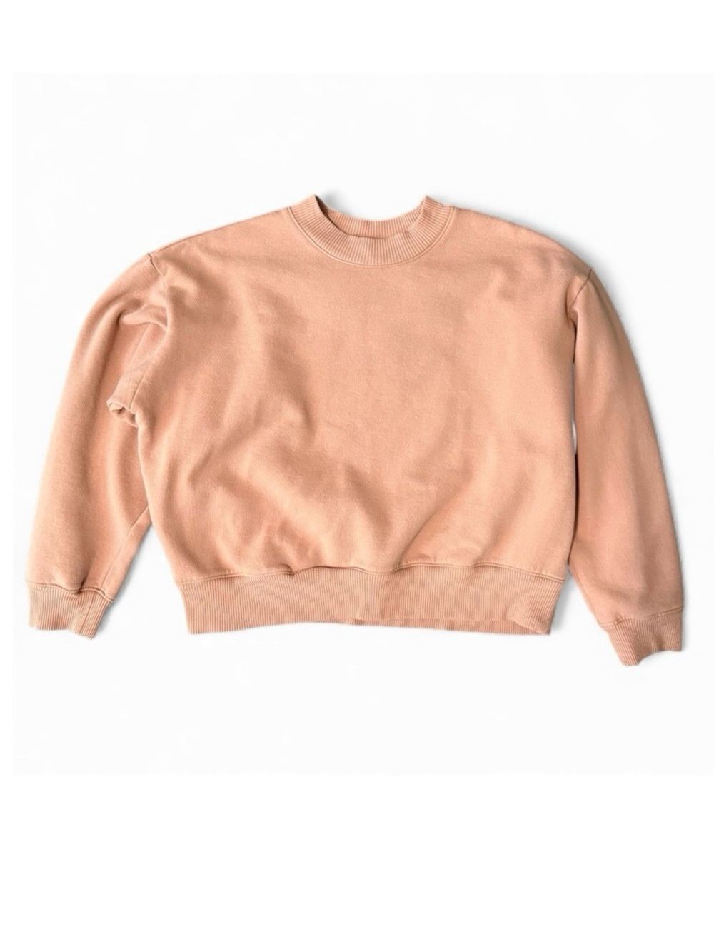 a new day Women's Light Pink Cropped Crew Neck Sweater